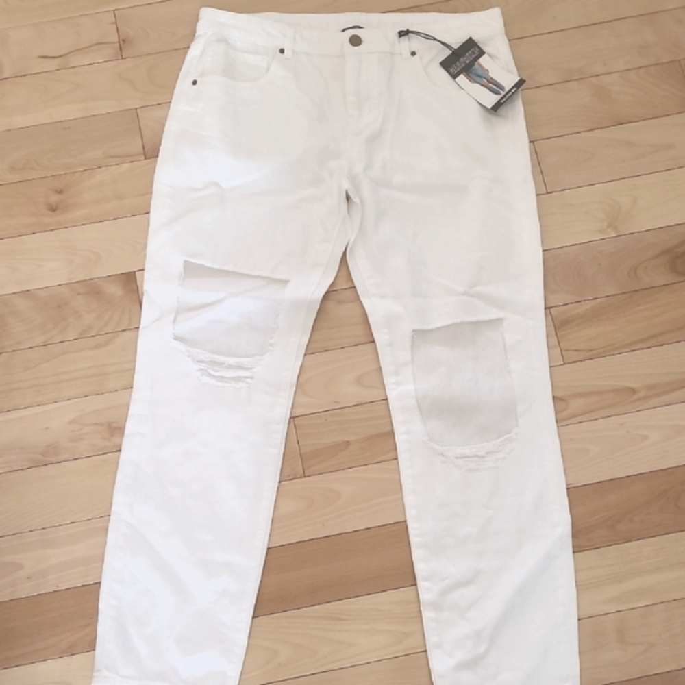 White Boyfriend Distressed Jeans